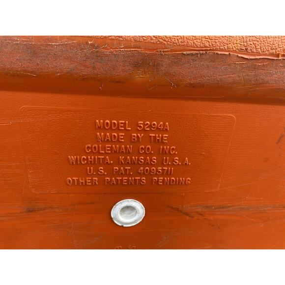 Coleman Fram Cooler Large Ice Chest Orange Handles Boat Tailgate Vintage 5294A - Picture 12 of 15